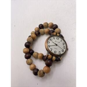 Jennie B Wood Bead Watch Works New Battery
